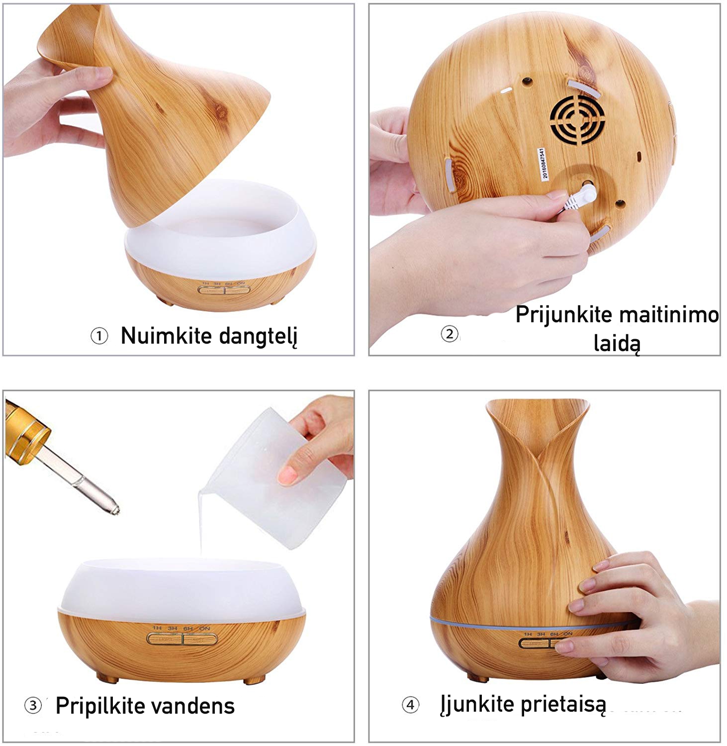 Oro drėkintuvas eterinių aliejų difuzorius , Trizzand Geltonas - Image 7
