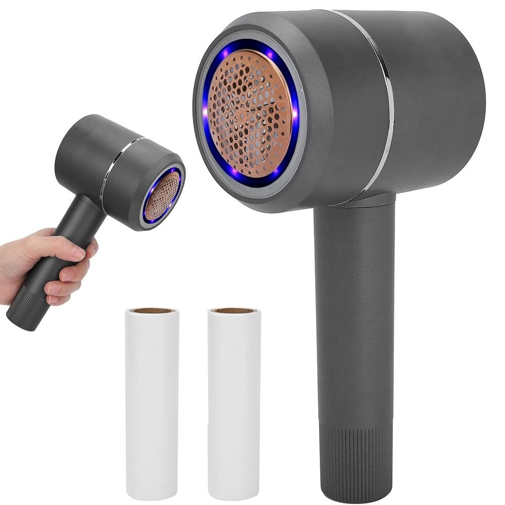 Didelis drabužių ir apmušalų pūkų skustuvas su LED UV