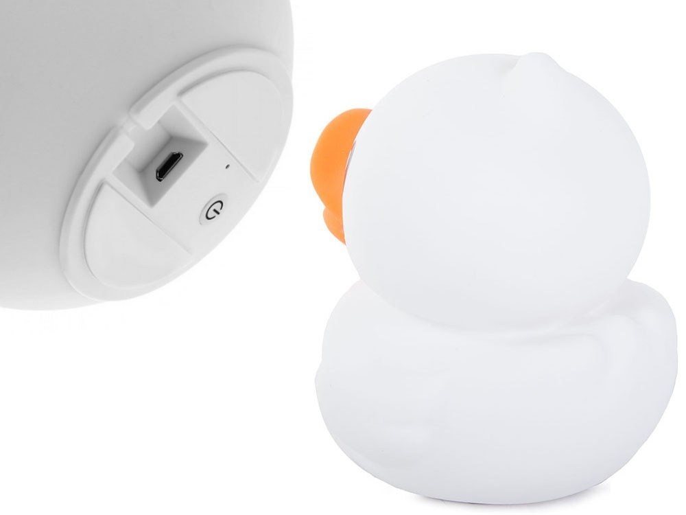 LED RGB naktinė lemputė vaikams „Antis“ su pulteliu, USB - Image 5