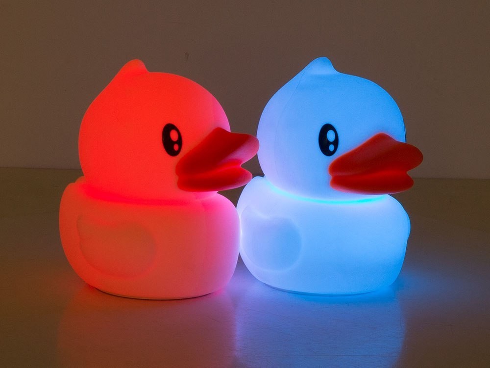 LED RGB naktinė lemputė vaikams „Antis“ su pulteliu, USB - Image 6