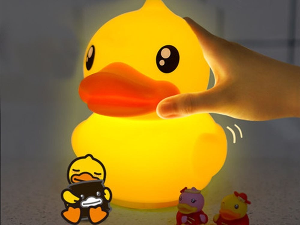 LED RGB naktinė lemputė vaikams „Antis“ su pulteliu, USB - Image 14