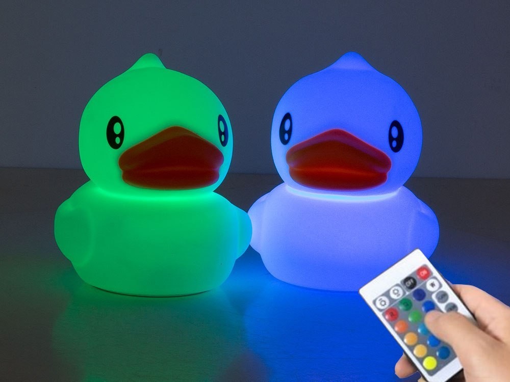 LED RGB naktinė lemputė vaikams „Antis“ su pulteliu, USB - Image 16