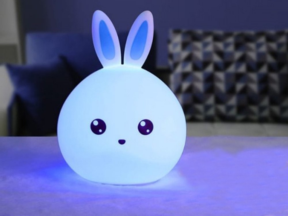 LED RGB naktinė lemputė vaikams „Triušis“, valdoma lietimu - Image 7