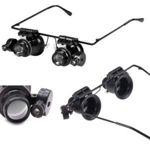 Stipri laikrodininko lupa su LED, 20x, 15 mm